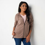Isaac Mizrahi Live! Women's SOHO Fuzzy Fleece Lined Full Zip Hoodie