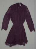 Xhilaration Women's Long Sleeve High Neck Lace Cut Out Romper