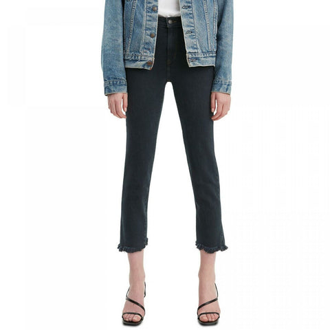 NWT Levis Women's 724 Raw-Hem Cropped Straight-Leg Jeans. 588250031 32