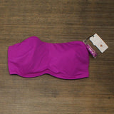 Shade & Shore Women's Ribbed Bandeau Bikini Top AFT00 Purple 34DD