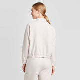 Prologue Women's High Neck Cinched Bottom Cozy Knit Sweatshirt
