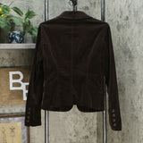 Furst Women's Lined Corduroy Blazer Jacket Brown 10