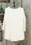 Slinky Brand Women's 3/4-Sleeve Embroidered Sequin Tunic Blouse