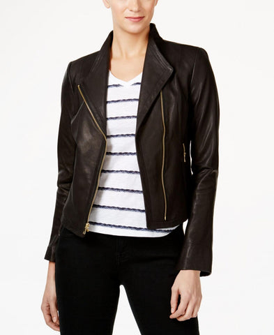 Cole Haan Womens Leather Motorcycle Jacket