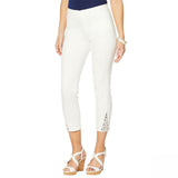 DG2 by Diane Gilman Cropped Skinny Jeans with Studded Side Gusset White 8