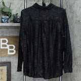 DG2 by Diane Gilman Womens Velvet Burnout Button Front Tunic Shirt Top