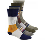 Sun + Stone Men's Printed Stripes Crew Socks 4 Pack Pairs