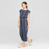 Universal Thread Women's Sleeveless Crew Neck Striped Wide Leg Jumpsuit