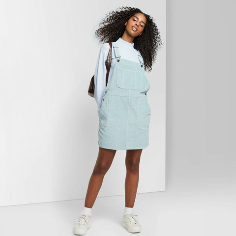 corduroy overall mini dress Navy Corduroy Dress - Corduroy Overall Dress - Pinafore Dress