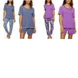Felina Women's 3-Piece Pajama Lounge Set With Top Jogger Pants Shorts