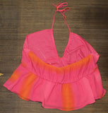 Wild Fable Women's Woven Halter Tank Top Orange / Berry Pink 2XL
