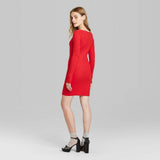 Wild Fable Women's Long Sleeve Scoop Neck Rib Knit Mini Dress