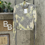 Love, Fire Women's Junior Fit Plush Tie Dye Turtleneck Top