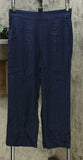 DG2 by Diane Gilman Women's Stretch Linen-Blend Crop Pants Navy Large