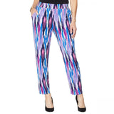 IMAN Women's City Chic Ikat Jersey Knit Ankle Pants