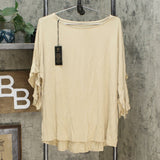 DG2 by Diane Gilman Women's Plus Size Ruffle Sleeve Dolman Top