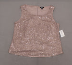 SL Fashions Women's Plus Size 2 Pc Sequined Lace Top / Pants Cashmere 16W