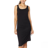 Skinnygirl Women's Connie Side Ruched Midi Tank Dress Black Large