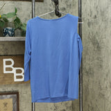 DG2 by Diane Gilman Women's Asymmetric Drape Cold Shoulder Top