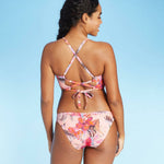 Shade & Shore Women's Lightly Lined V-Wire Crisscross Back Bikini Top