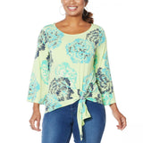 IMAN Women's Global Chic 3/4-Sleeve Tie Front Top