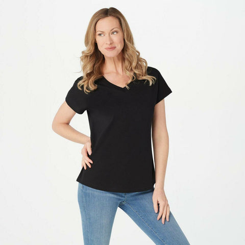 Isaac Mizrahi Live! Women's Essentials Pima Cotton Dolman Sleeve T-Shirt