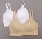 Rhonda Shear 2 Pack Mesh Back Detail Molded Cup Bras Nude/ White XL