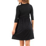 Mother Bee Apparel Maternity Cross Front Ruched Dress Black XL