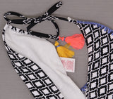 Xhilaration Women's String Bikini Swim Bottom Black / White Large