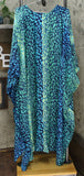 IMAN Women's Boho Chic Printed Loose Fitting V-Neck Kaftan