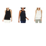 DG2 by Diane Gilman Women's Plus Size Mixed-Media Easy Tank Blouse