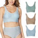 Rhonda Shear 3 Pack Jacquard Ahh Bras With Removable Pads Lights Medium