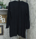 Belle by Kim Gravel Feather Knit Open Front Long Cardigan