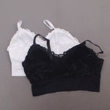 Rhonda Shear 2 Pack Lace Leisure Bras With Removable Pads Black/ White Medium