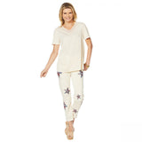 DG2 by Diane Gilman Women's Short-Sleeve Mesh Inset V-Neck T-Shirt