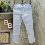 DG2 by Diane Gilman Women's Petite Embroidered Pull On Exposed Button Jeans
