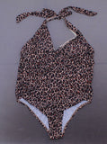 Kona Sol Women's Twist Front One Piece Swimsuit Leopard Brown Plus 18W