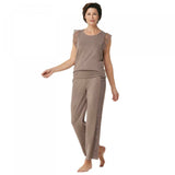 AnyBody Women's Cozy Knit Pleated Lace Pajama Set