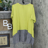 LOGO by Lori Goldstein Plus Rayon 230 Top with Gingham Back Panel
