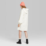 Wild Fable Women's Long Sleeve Hooded Sherpa Sweater Dress