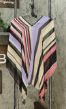 Calvin Klein Women's Striped Chiffon Poncho Cover Up Ruana