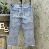 DG2 by Diane Gilman Star Needle Punch Cropped Jeans Chambray Petite 10