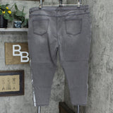 DG2 by Diane Gilman Virtual Stretch Metallic Side Stripe Skinny Jeans Gray 22PW