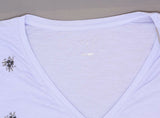 A New Day Women's Embellished Cotton V-Neck Short Sleeve T-Shirt