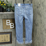 INC International Concepts Women's Fringe Hem Button Front Jeans