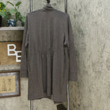 Soft & Cozy Shirred Back Brushed Jersey Knit Wrap Charcoal Heather Plus 1X