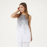 NWT Lisa Rinna Collection Sleeveless Reverse Border Print Tunic Top. A305092 XL