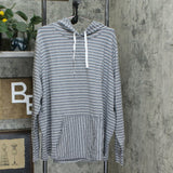 AnyBody Plus Size Cozy Knit Light French Terry Striped Hoodie