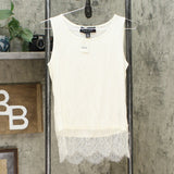 NWT Colleen Lopez Womens Lace-Trim Tank. 638985 X-Small