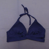 Kona Sol Women's Faux Wrap Halter Bikini Top Navy Large
